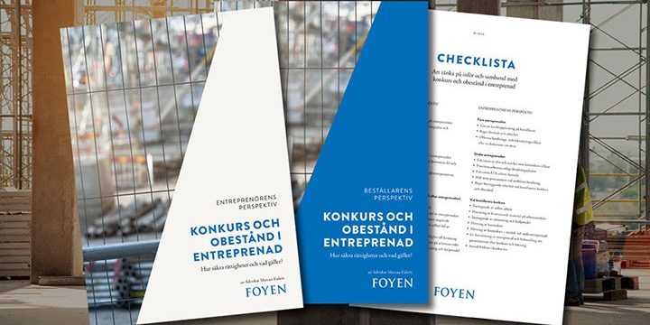 Hur skra rttigheter om motparten gr i konkurs eller hamnar p obestnd i entreprenad?